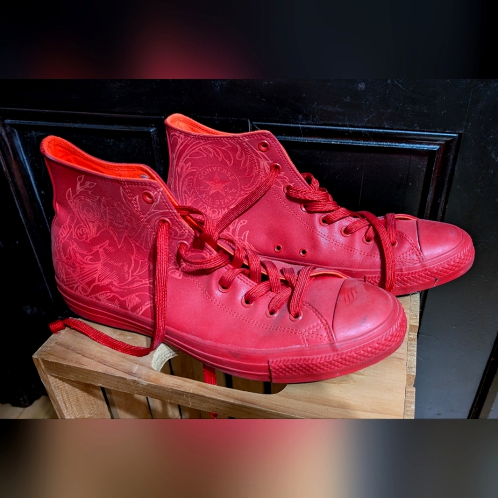 Converse Mens Size 13 Laser Tech Tuff High Shoes Casino/Lava 155181C